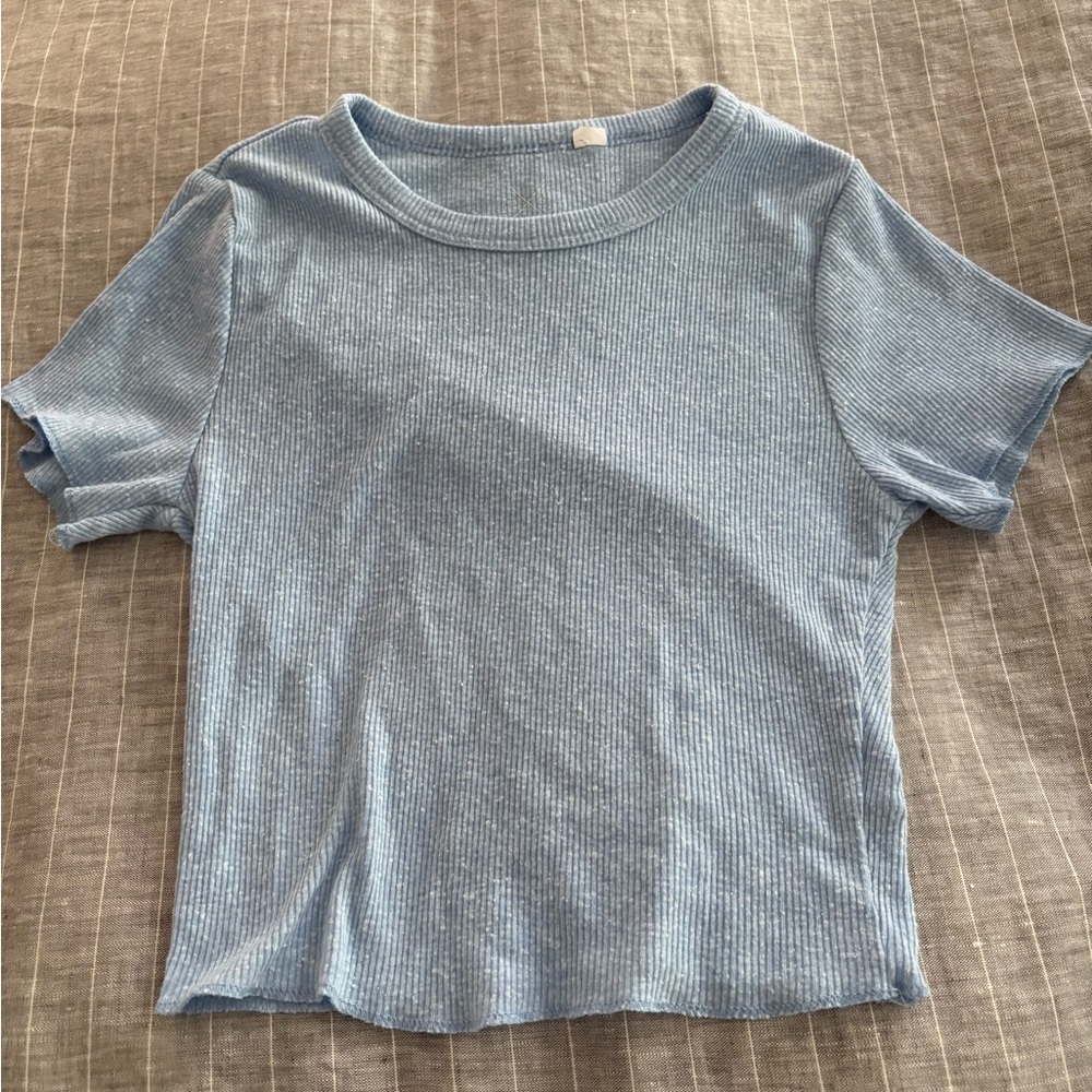 Pacsun Light Blue Ribbed T-Shirt